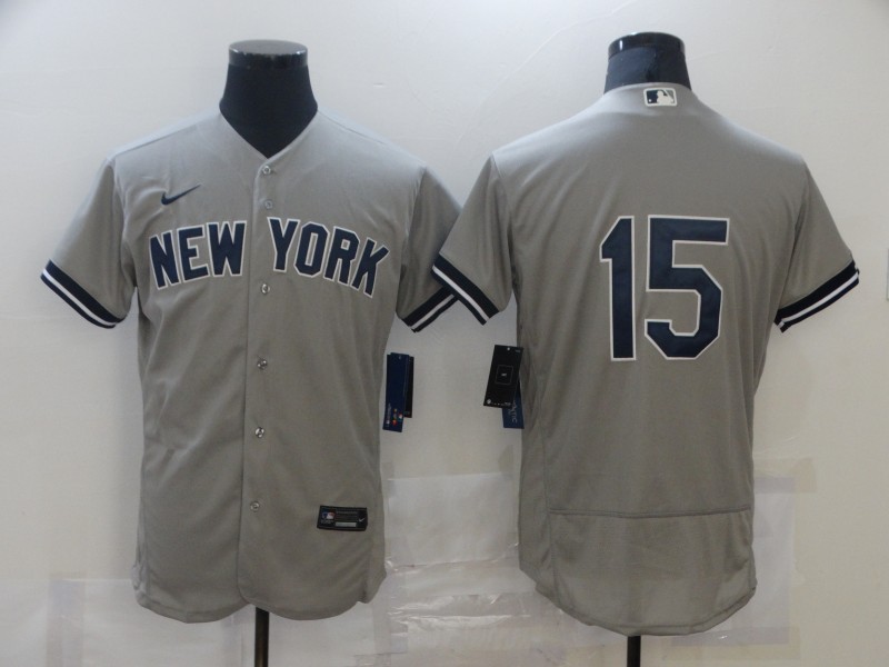 Men New York Yankees #15 No name Grey Elite 2021 Nike MLB Jerseys